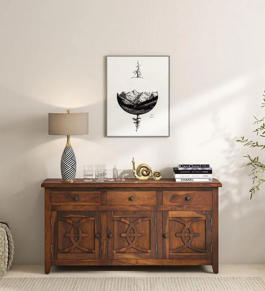 Sheesham Wood Sideboard in Scratch Resistant Honey Oak Finish