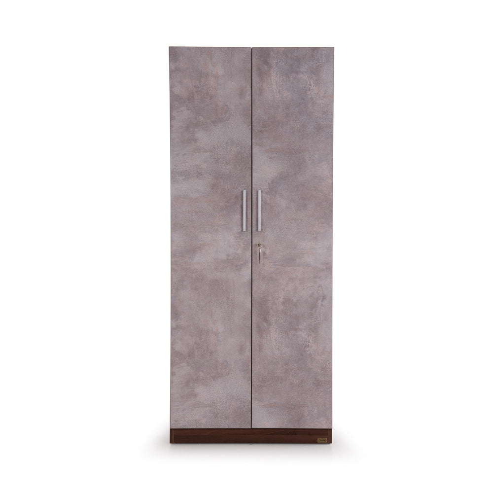 2 Door Wardrobe in Textured Greige Finish
