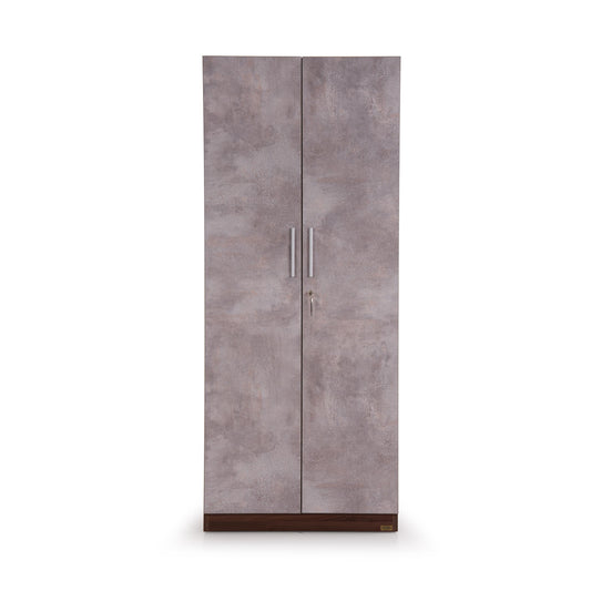 2 Door Wardrobe in Textured Greige Finish