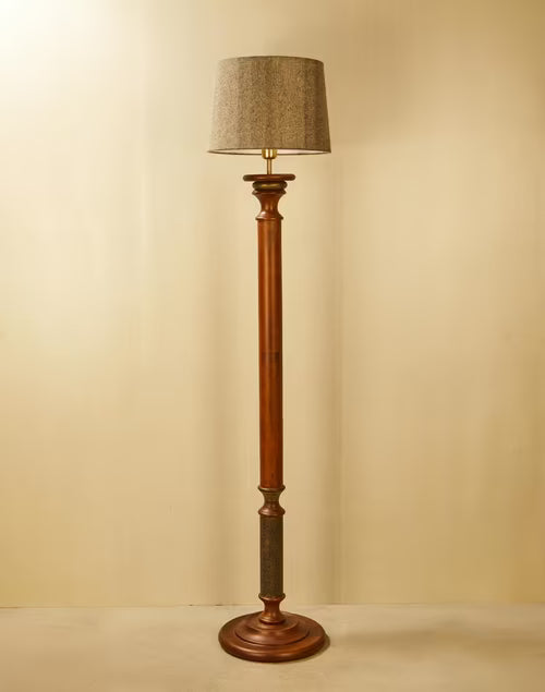 Brown Navya Wooden Floor Lamp without shade