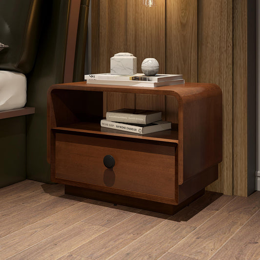 Veneer Top Bed Side Table in Danish Teak Finish