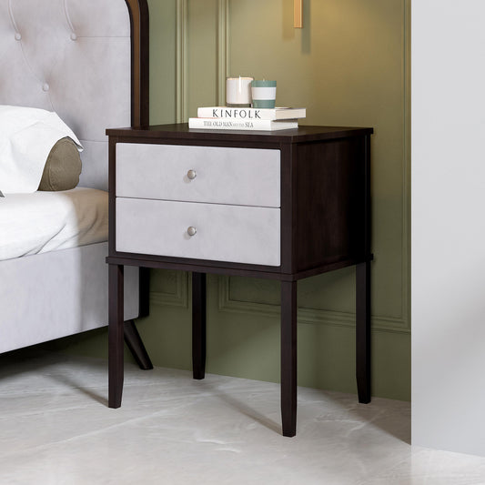 Solid Wood Bed Side Table in Cappuccino Finish