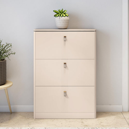 Shoe Cabinet with Pull-Down Foldable Drawers