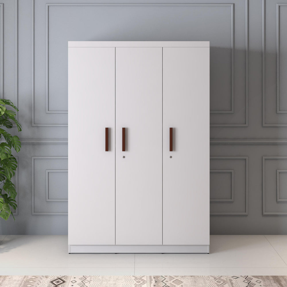 3 Door Wardrobe in Frosty White