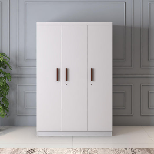 3 Door Wardrobe in Frosty White