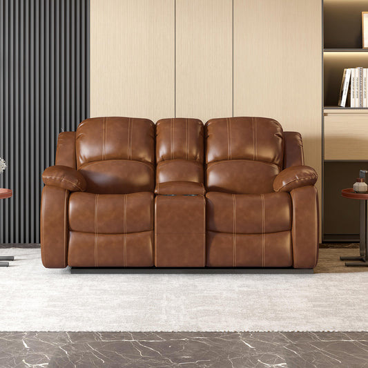 Nappa Aire Leather 2 Seater Reclining Sofa