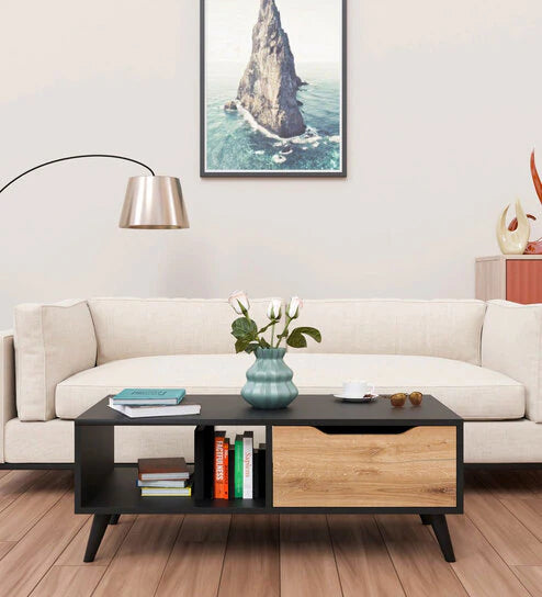 Coffee Table In Black And Oak Colour