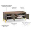 Fluted Shoe Cabinet with Leatherette Seat