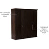 4 Door Wardrobe in Dark Cherry Finish