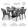 6 Seater Dining Set with Marble Finished Top