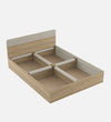 King Bed In Oak Finish With Box Storage