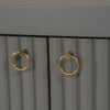 Fluted Shoe Cabinet with Leatherette Seat