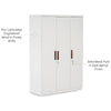 3 Door Wardrobe in Frosty White
