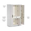 3 Door Wardrobe in Frosty White