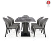 6 Seater Dining Set with Marble Finished Top